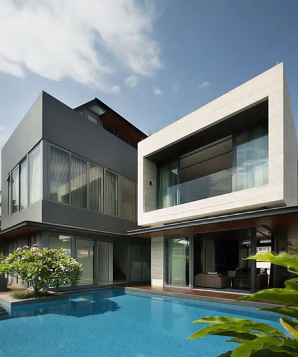 Contemporary Travertine Dream House in Serangoon, Singapore | Home ...