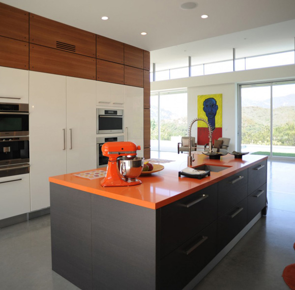 orange kitchen countertop