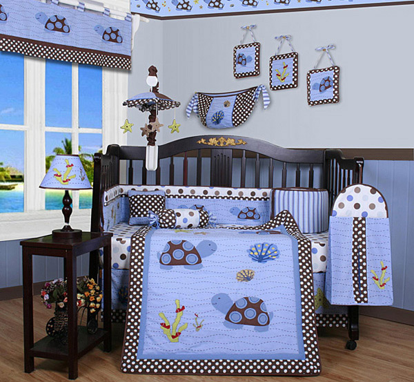 Sea Turtle Damask Nursery