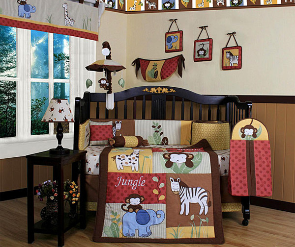 ... lively colors and cute animal cartoons for your baby boy’s room