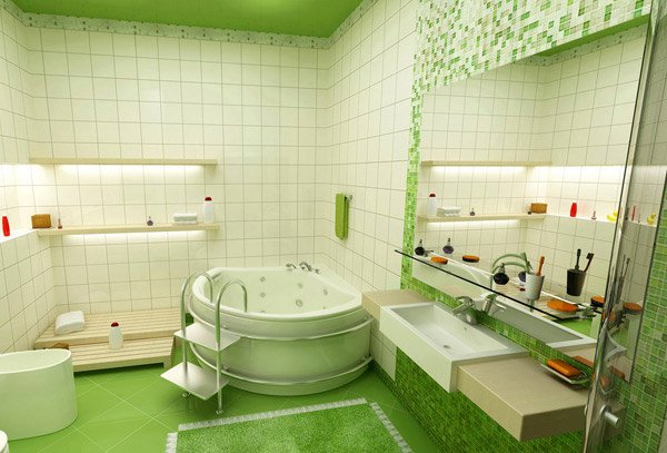 green kids bathroom