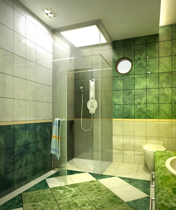 green ceramic tiles