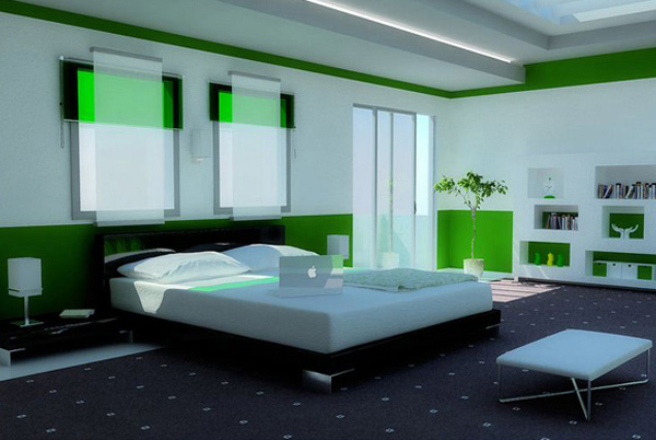 Green Modern Bedroom