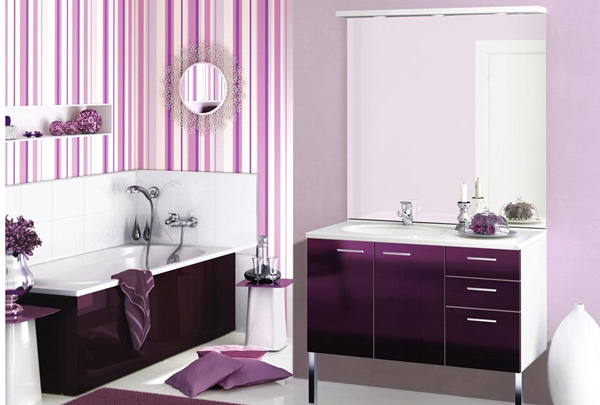 purple striped wallpaper