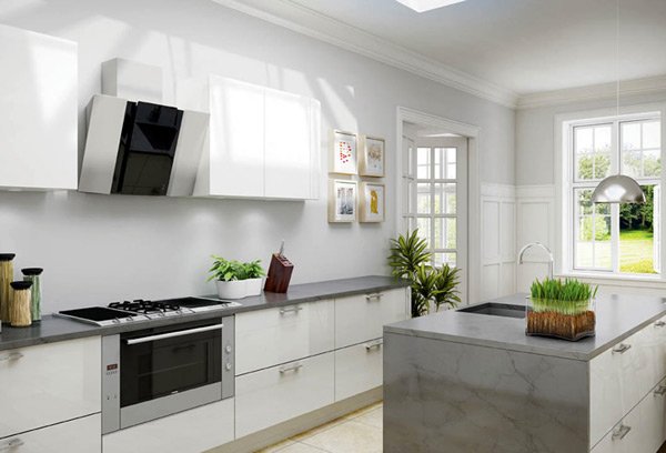 17 White and Simple High Gloss Kitchen Designs  Home Design Lover