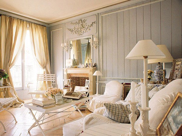 Distressed yet Pretty White Shabby Chic Living Rooms | Home Design ...