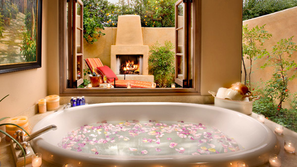 open window Romantic Bath