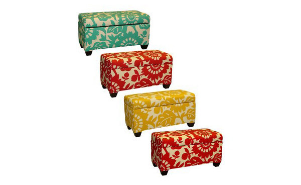 Accent Cube Ottoman Foot Rest - Geometric Print