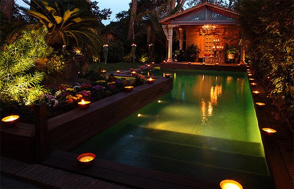 Green Swimming Pool and Pool House