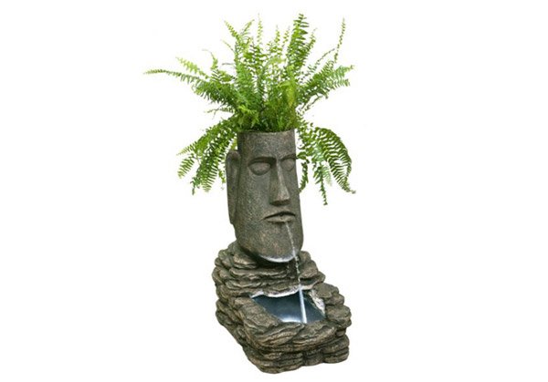 Head Solar Water Feature and Planter