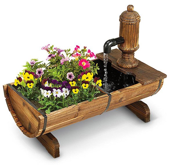 Cracker Barrel Planter and Fountain