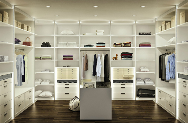 white walk-in closet