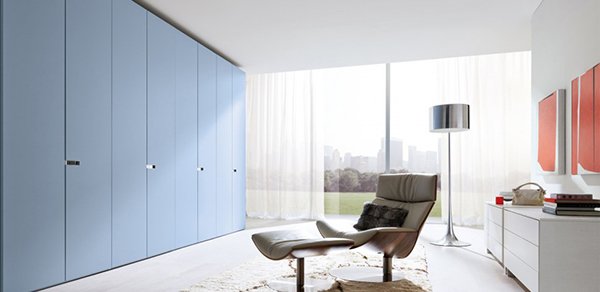 melamine blue wardrobe