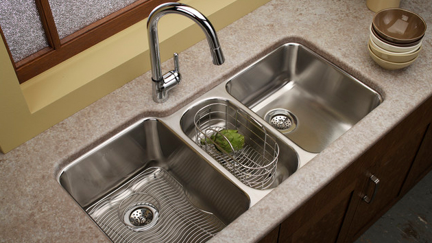 double basin kitchen sink