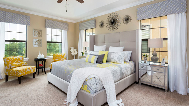 ... Visually Pleasant Yellow and Grey Bedroom Designs | Home Design Lover