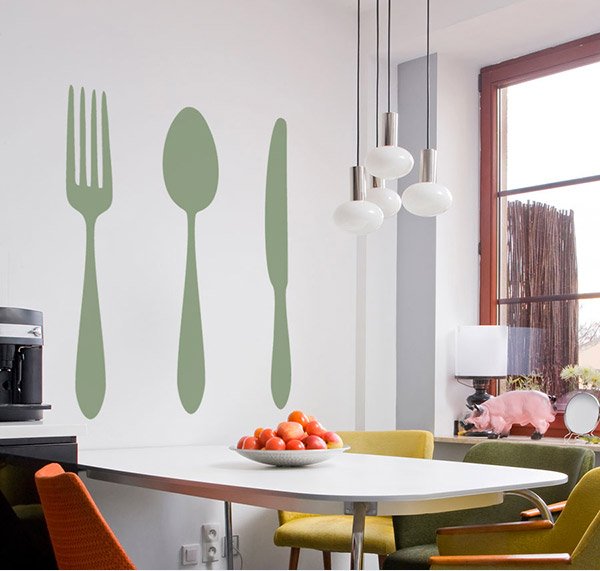 Dining Cutlery Silhouette Set Wall Art