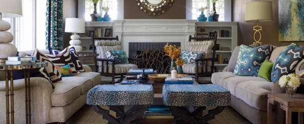 15 Interesting Combination of Brown and Blue Living Rooms