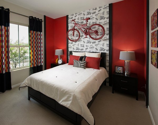 15 Pleasant Black, White and Red Bedroom Ideas | Home Design Lover