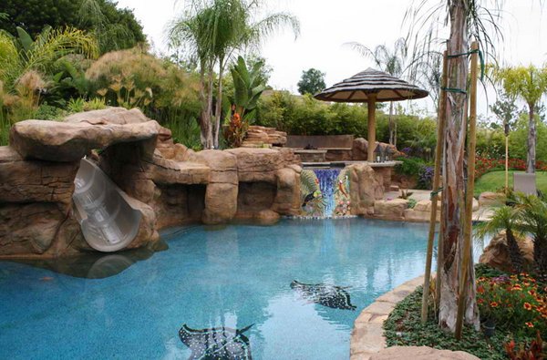 15 Gorgeous Swimming Pool Slides | Home Design Lover