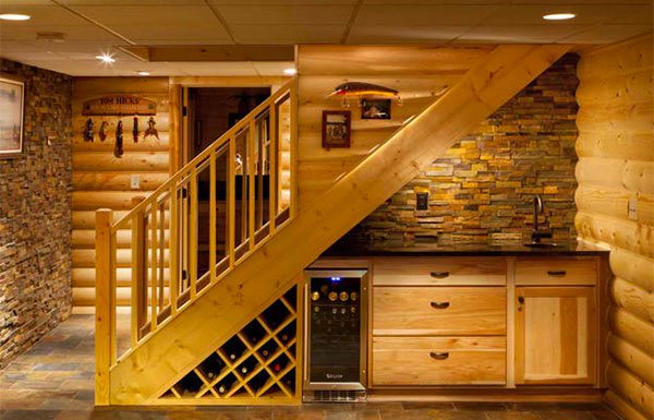 stairs wine rack