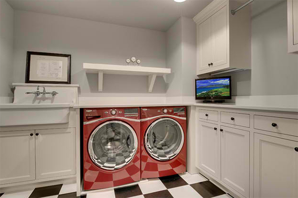 red dryer washer