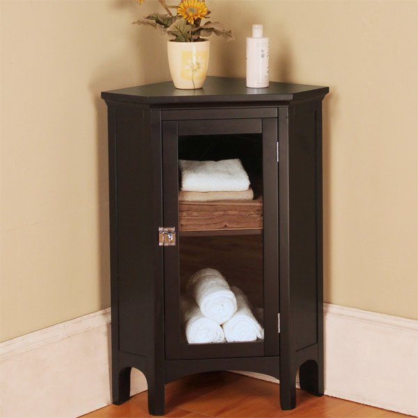 wood corner bathroom cabinet