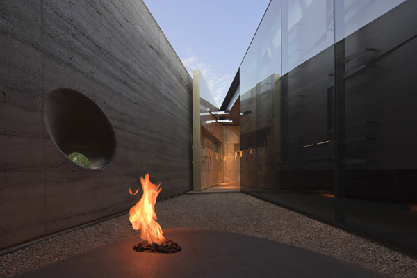 outdoor fireplace