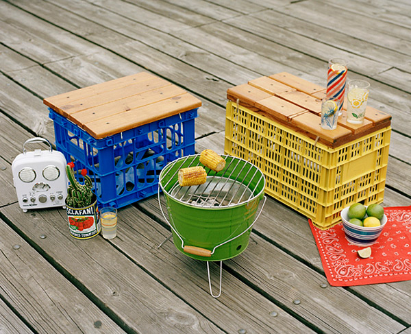 9 milk crate stool