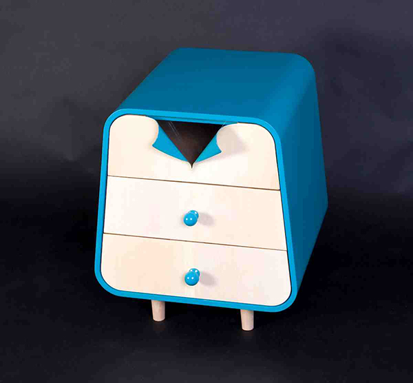 blue bed side table