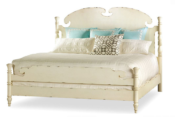 King Panel Beds in Antique Chipped White