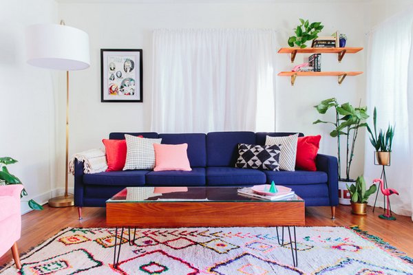 20 Impressive Blue Sofa in the Living Room | Home Design Lover