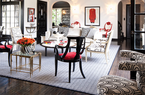 Black, White and Red Living Room