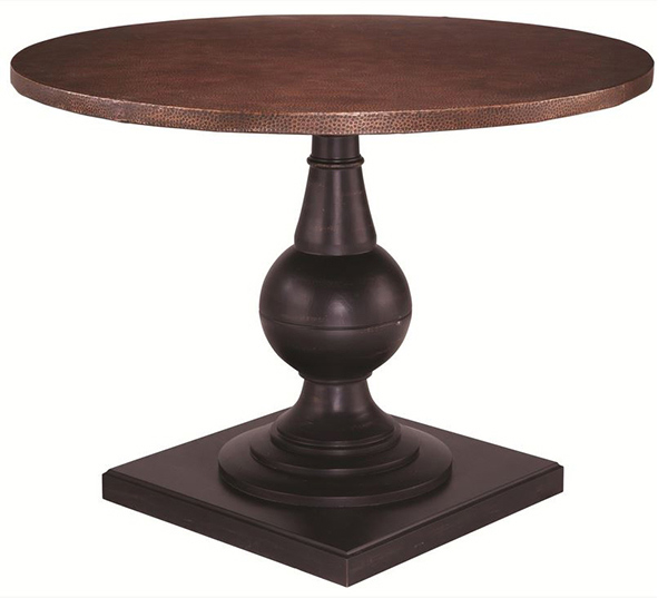 Counter-Height Dining Tables with Aged-Copper Metal Top