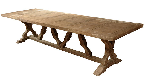 Linley Heavy Distress Farm House 14 Person Trestle Dining Tables