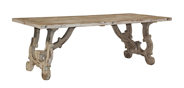 Vennie Distressed Pine Antique White Dining Tables