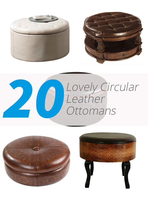 leather ottomans circular