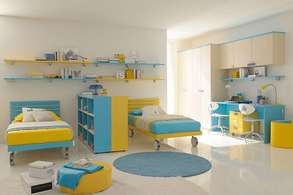 kids double bed design