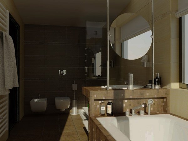 Yet brown bath area accent for your eyes