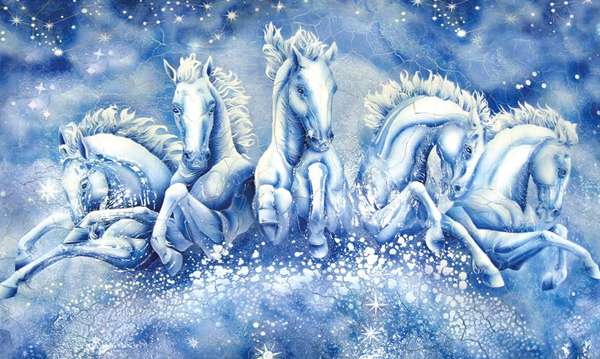 blue horses