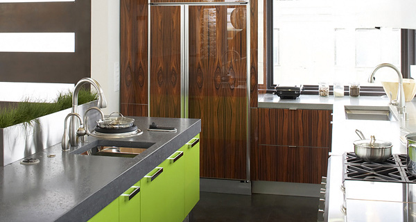 green cabinet doors