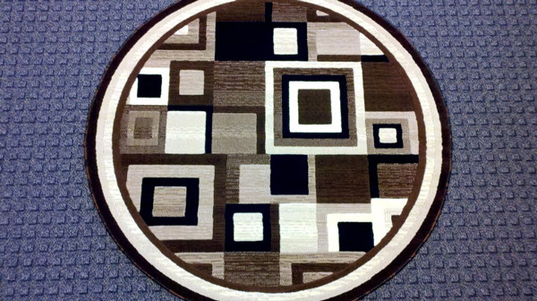 Modern Round Rug Brown