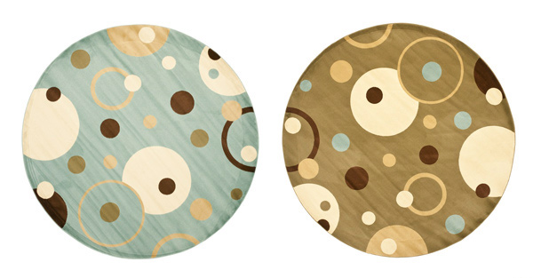 polka dots round rug