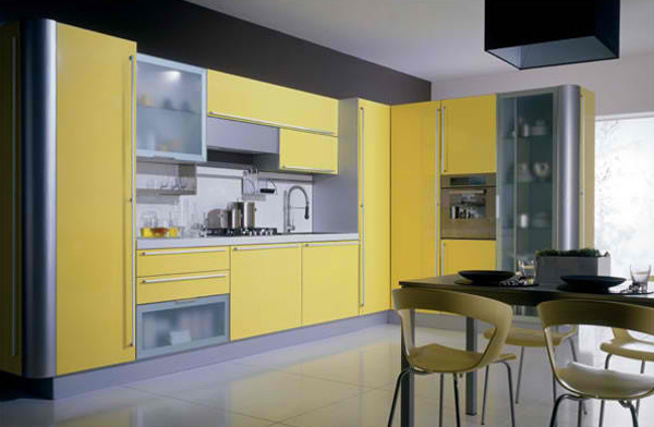 kitchen design yellow colourphoto