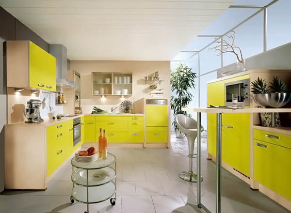 yellow modular kitchen ideas