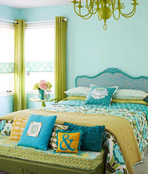 Blue Framed Wallpaper Headboard