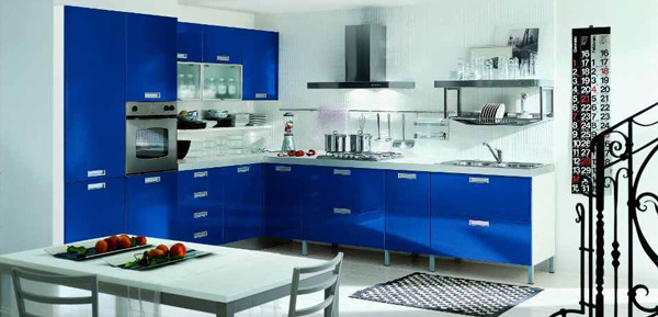 blue cabinets