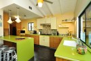 homey green kitchen designs