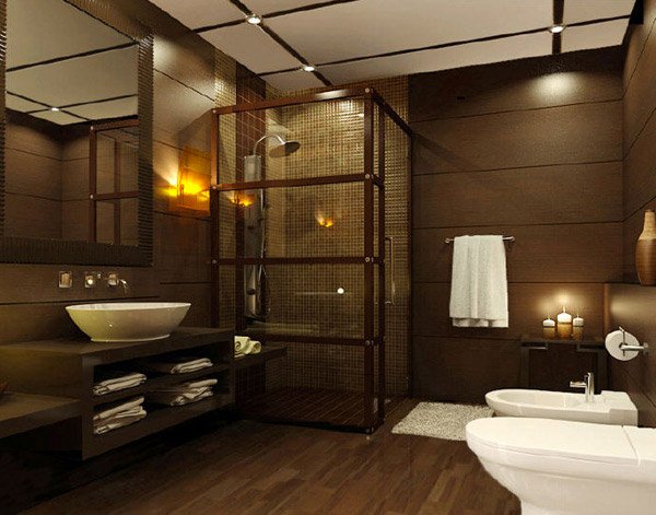 Brown Bathroom design