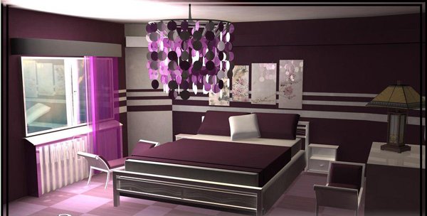 Purple Chinese Style Bedroom