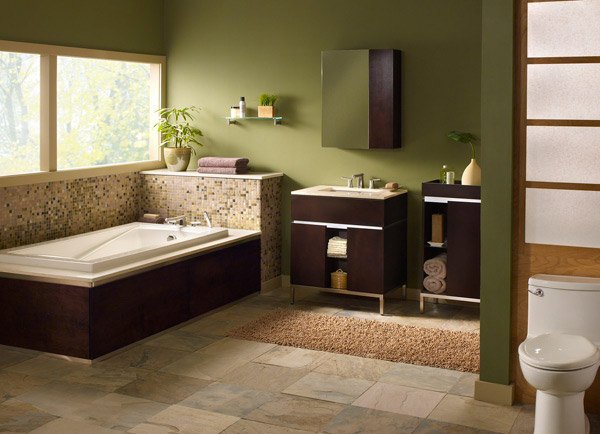 18 Relaxing and Fresh Green Bathroom Designs | Home Design Lover